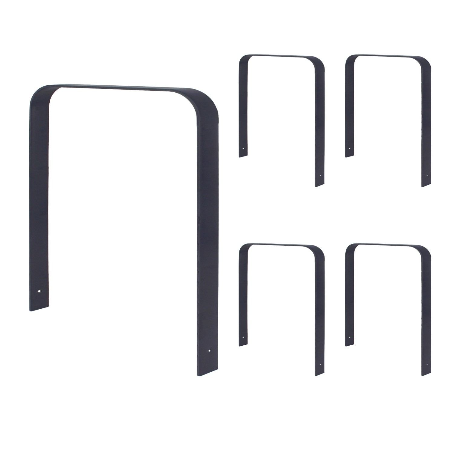 TRUTZHOLM 5x Fahrradanlehnbügel 115 x 76 cm Flachstahl 12 mm Pulverbeschichtet Typ U