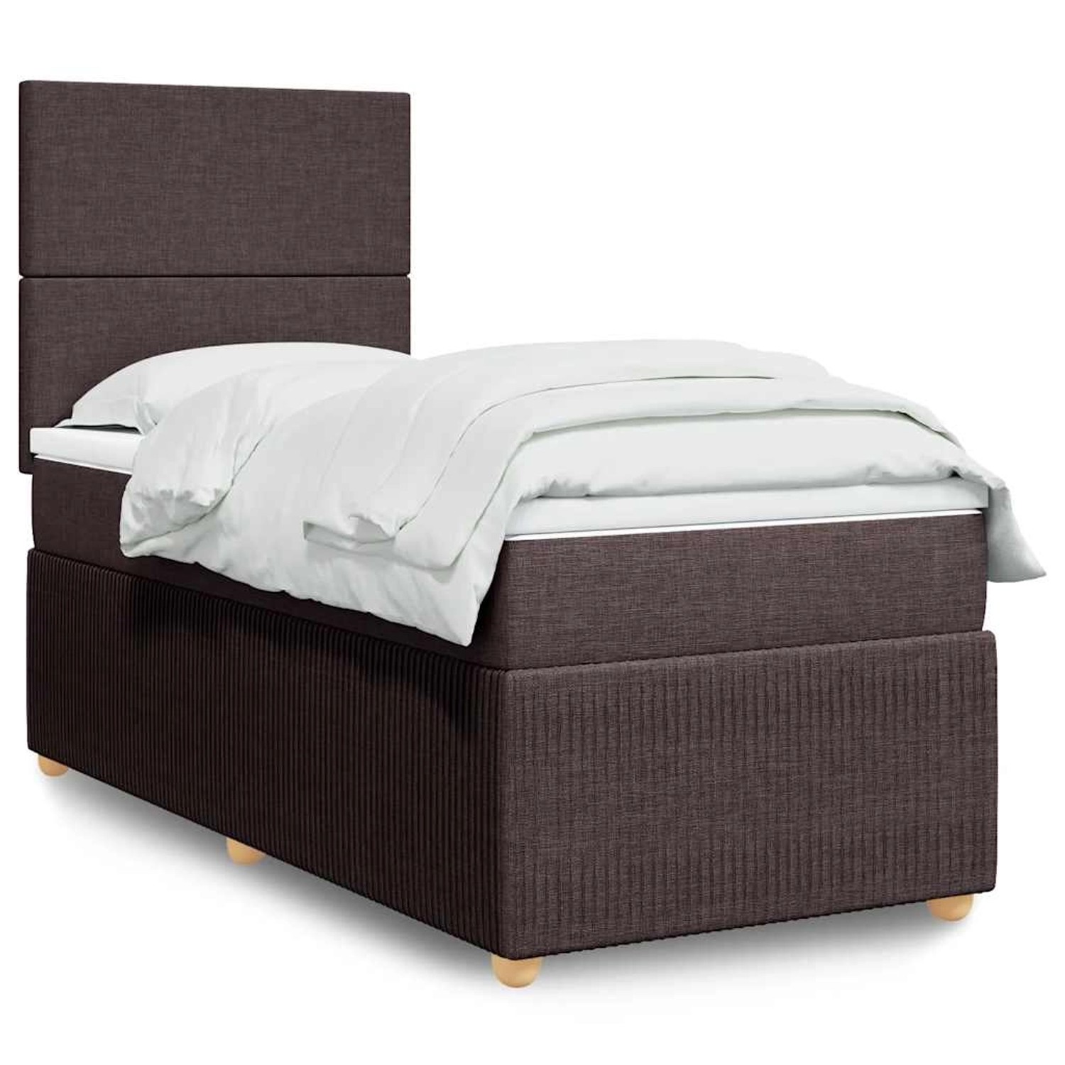 vidaXL Boxspringbett mit Matratze Dunkelbraun 80x200 cm Stoff 3294179 günstig online kaufen