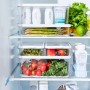 Rotho Kühlschrankorganizer-Set Cauma, 5-teilig, transparent, zur Aufbewahrung von Lebensmitteln im Kühlschrank.