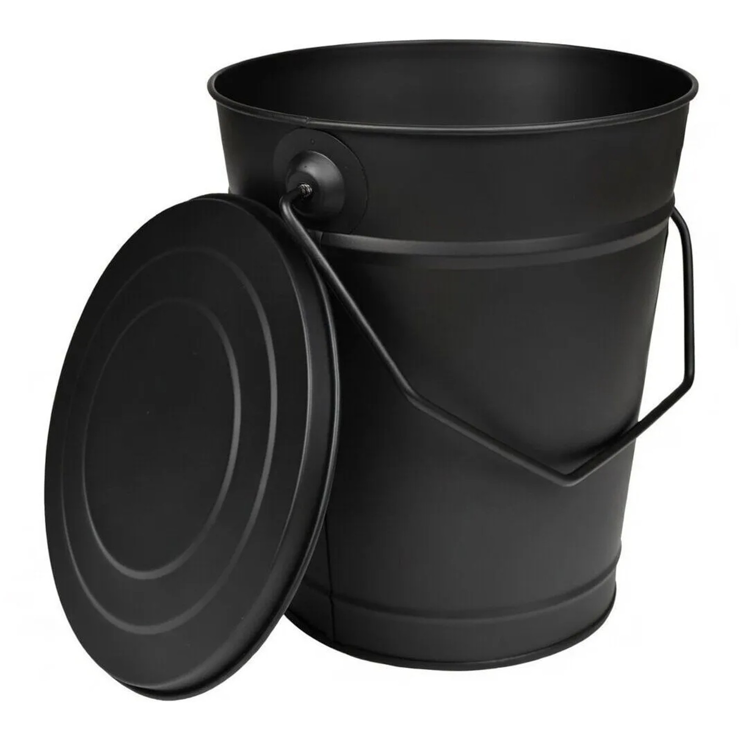 BLACK OAK Ascheeimer ETNA 14L mit Deckel – Feuerfester Aschebehälter aus Metall für Kaminofen & Grill, Pulverbeschichtet...