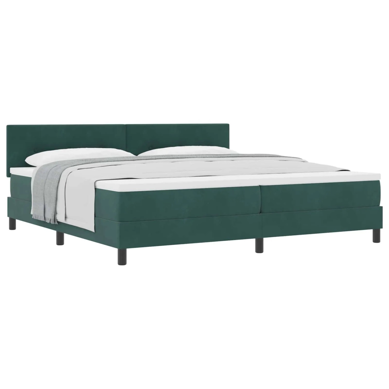 vidaXL Boxspringbett mit Matratze Dunkelgrün 200 x 200 cm Samt 3339197