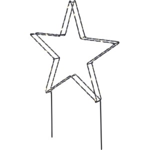 Gartenstecker Stern mit 33 warmweißen LEDs, 37,5x55cm, Weihnachtsdeko für Außen.