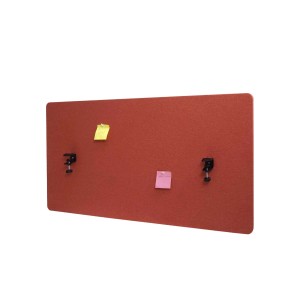 Proregal Akustik-Tischtrennwand HxBxT 60x120x2 cm Doppelwandig Stoff Braun Büro-Sichtschutz Schreibtisch Pinnwand