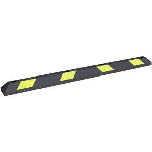 Schake Park Leitschwelle, 1,83 m, schwarz mit gelben Reflektoren für Verkehrslenkung.