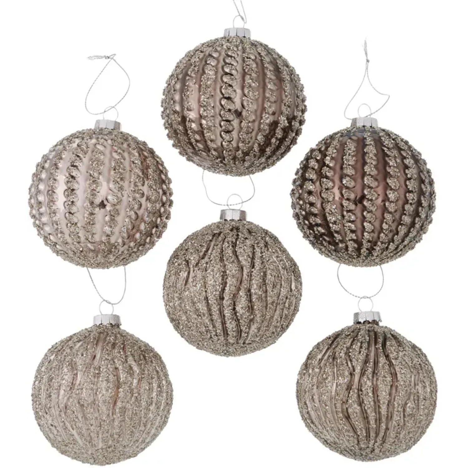 Boltze Home Weihnachtskugel Feivel 6-fach sortiert