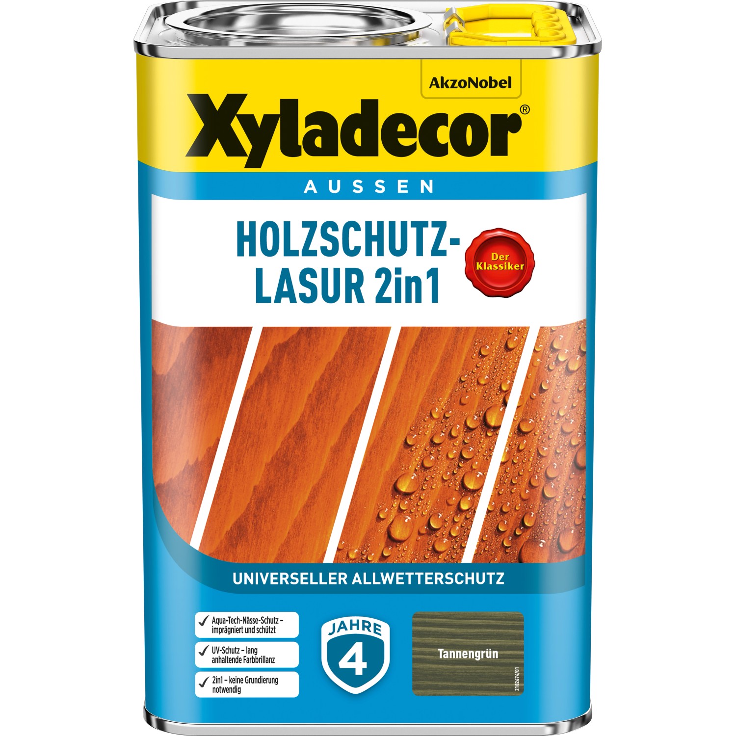 Xyladecor Holzschutz-Lasur 2in1 Tannengrün matt 4 l