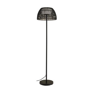Schwarze Lucande LED Außenleuchte Heribio, 153cm hoch, Metall, spritzwassergeschützt.
