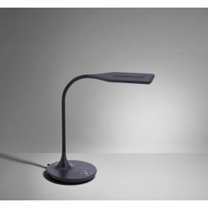 Schwarze LED-Tischleuchte Rafael mit Touchdimmer und verstellbarer Lichtfarbe.