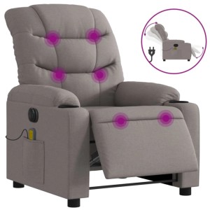 vidaXL Massagesessel Elektrisch Taupe Stoff 3206643
