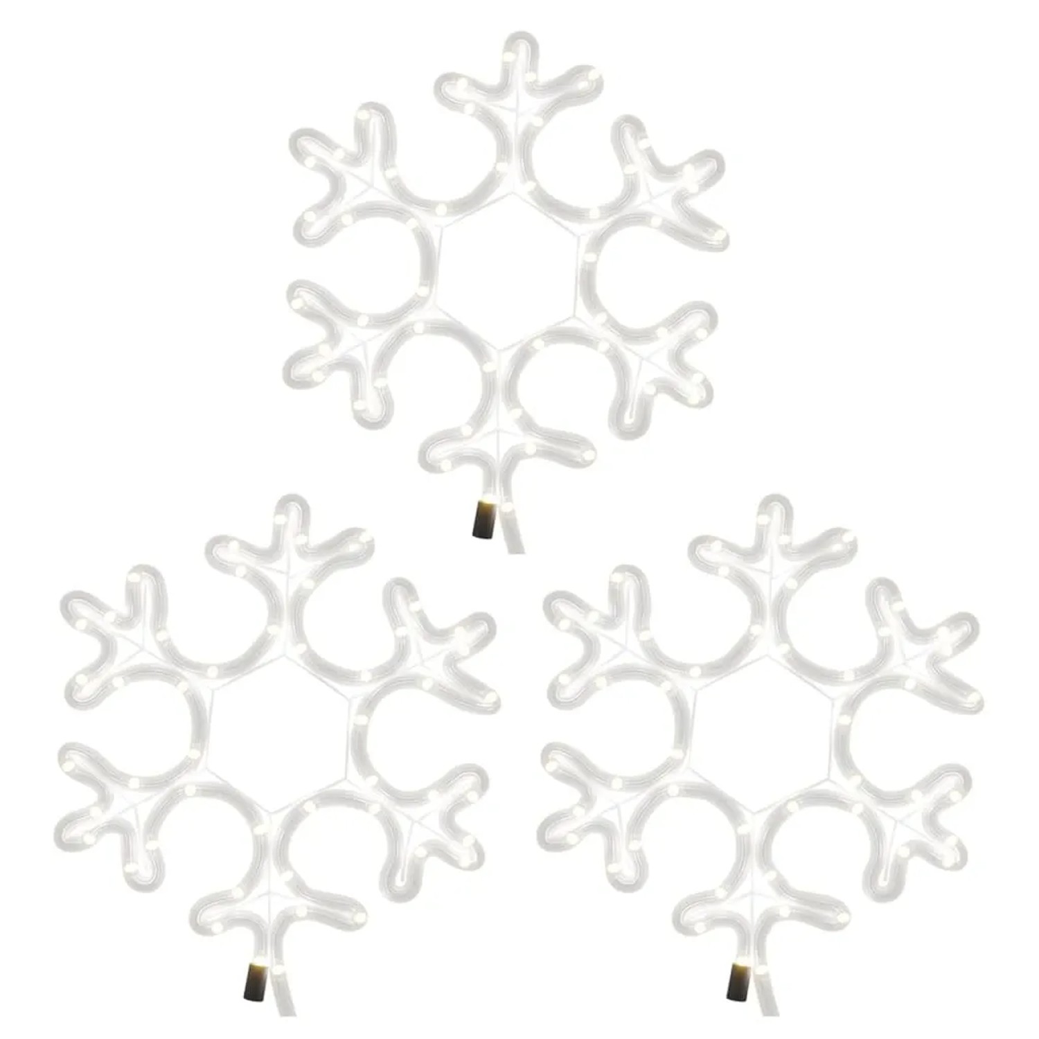 vidaXL LED-Schneeflocken 3 Stk Warmweiß 27x27 cm 3154286