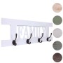 Weiße MCW Wandgarderobe C60 Family im Shabby-Look mit 4 Doppelhaken.