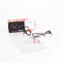 Mephisto Pro-Line Sicherheitsbrille mit klarem Glas, orangefarbenen Details und Brillenputztuch.
