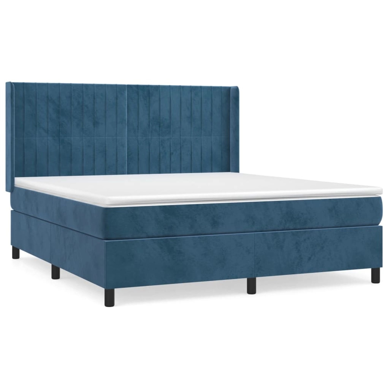 vidaXL Boxspringbett mit Matratze Dunkelblau 160x200 cm Samt 3132811 günstig online kaufen