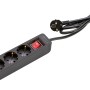 Schwarze 4-fach Steckdosenleiste mit Schalter und 1,4 m Kabel für den Innenbereich.