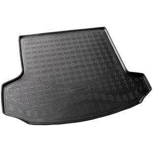 Schwarze Gummi Kofferraumwanne für Skoda Kodiaq (ab 2017) 7-Sitzer, 3. Sitzreihe flach.