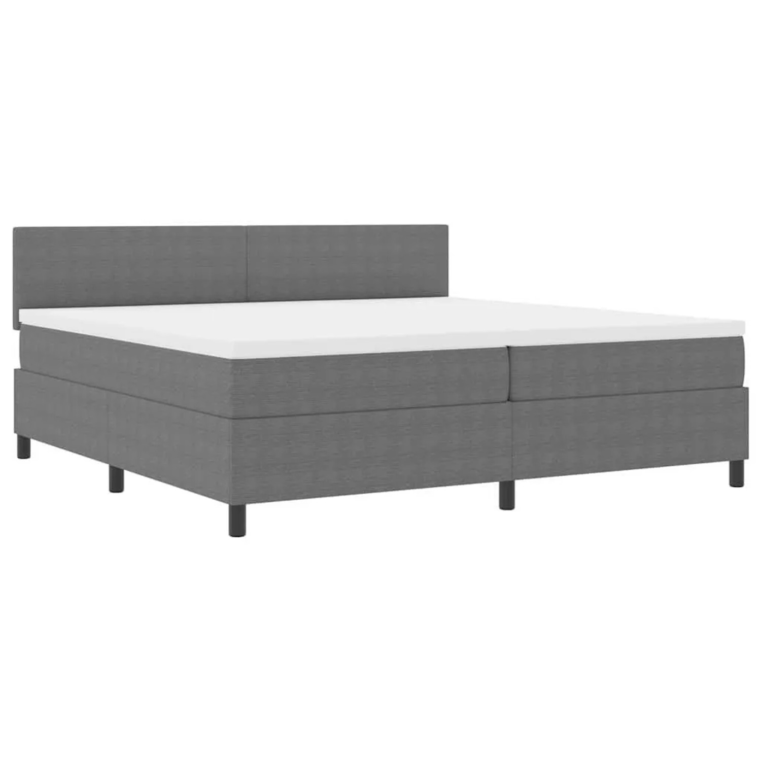 vidaXL LED Boxspringbett Hellgrau und Weiß 200 x 200 cm Cordstoff 3337615