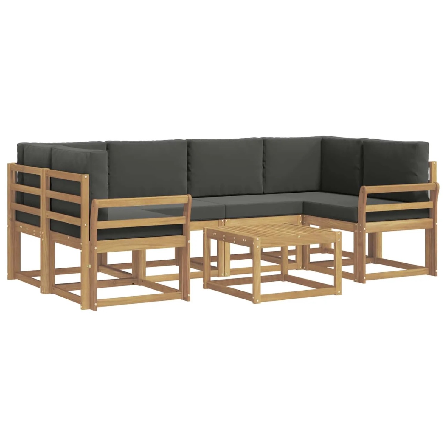 vidaXL Outdoor-Sofagarnitur mit Kissen 7-Tlg Weiß und Anthrazit 3387316