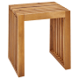 Beliani Gartenstuhl, heller Holzfarbton, 35x45x43 cm. Holzstuhl mit Latten-Design für Garten und Terrasse.