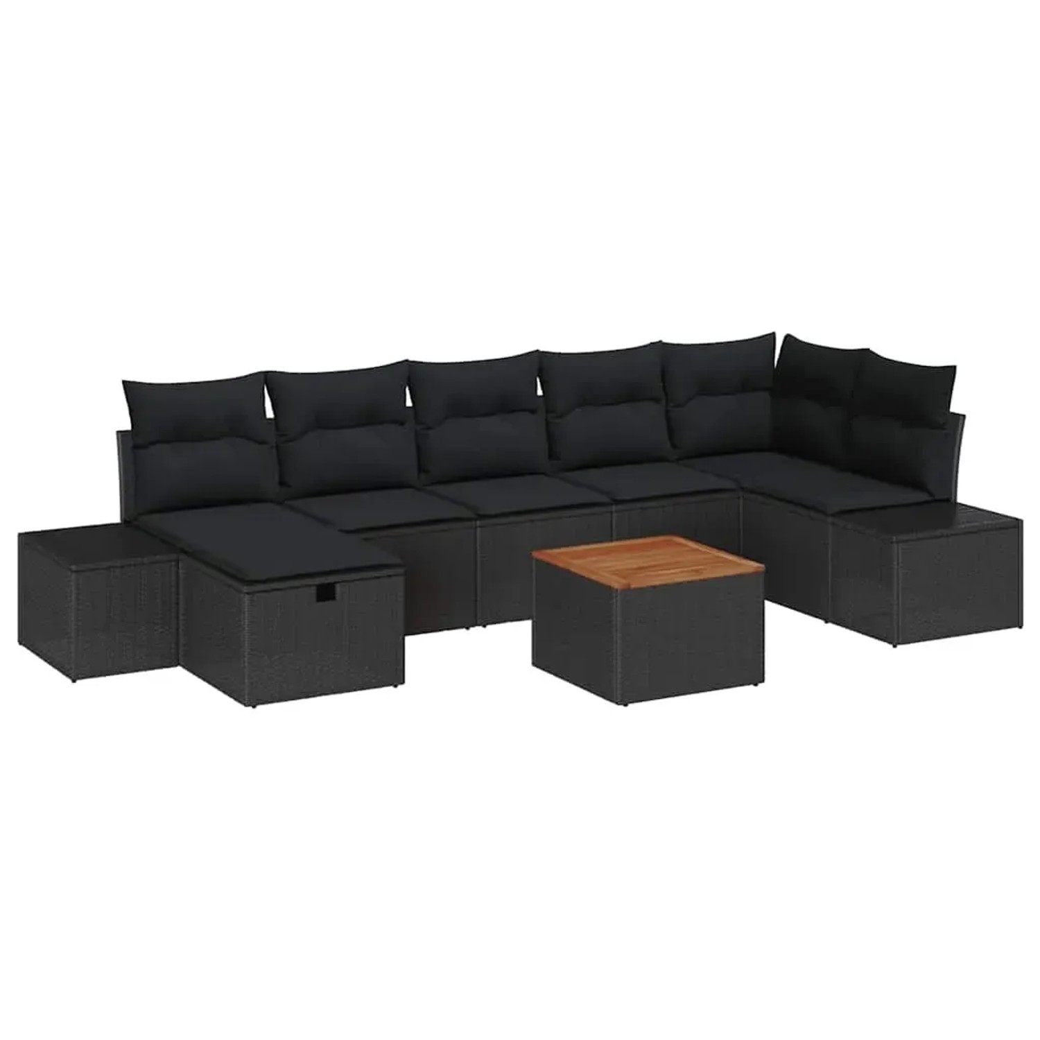 vidaXL Garten-Sofa-Set mit Kissen 8-Tlg Schwarz Poly Rattan 3359604 günstig online kaufen
