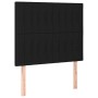 Schwarzes vidaXL Boxspringbett 90x190 cm mit Stoffbezug und Kopfteil.