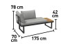LoungeSet Lipson 3teilig aus Akazienholz und Aluminium Grau kaufen