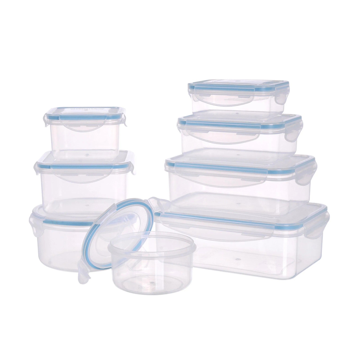 Relaxdays Frischhaltedosen Set Kunststoff Transparent Luftdicht 8-teilig 240 ml bis 1500 ml