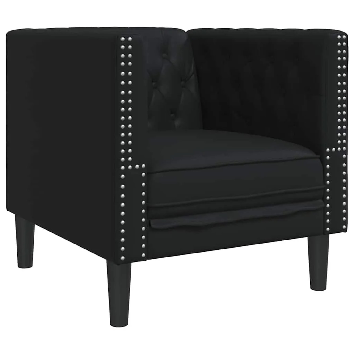 vidaXL Sofa Schwarz 74,5 x 71 x 70,5 cm PVC 42013013
