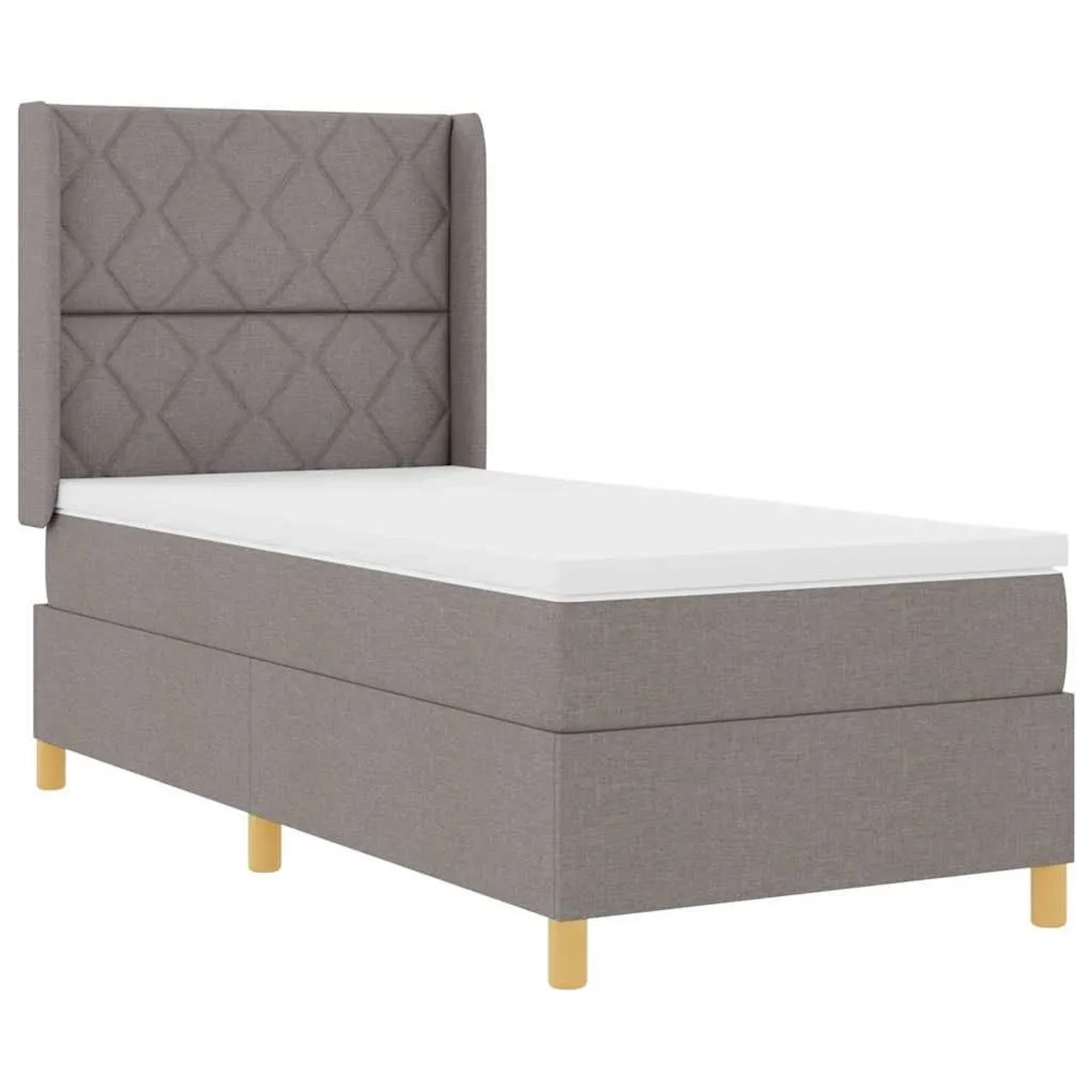 vidaXL Boxspringbett mit Matratze Taupe 100 x 200 cm Stoff 3343746 günstig online kaufen