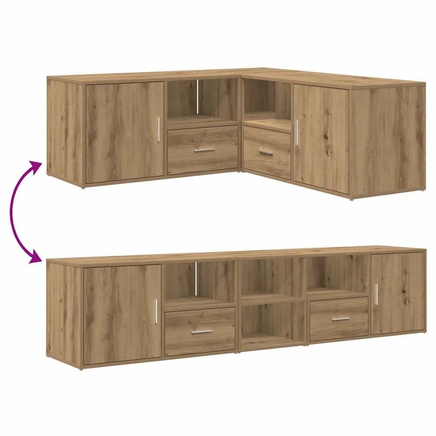 vidaXL Eckregal Artisan-Eiche 200x40x45 cm Holzwerkstoff 3307836_12