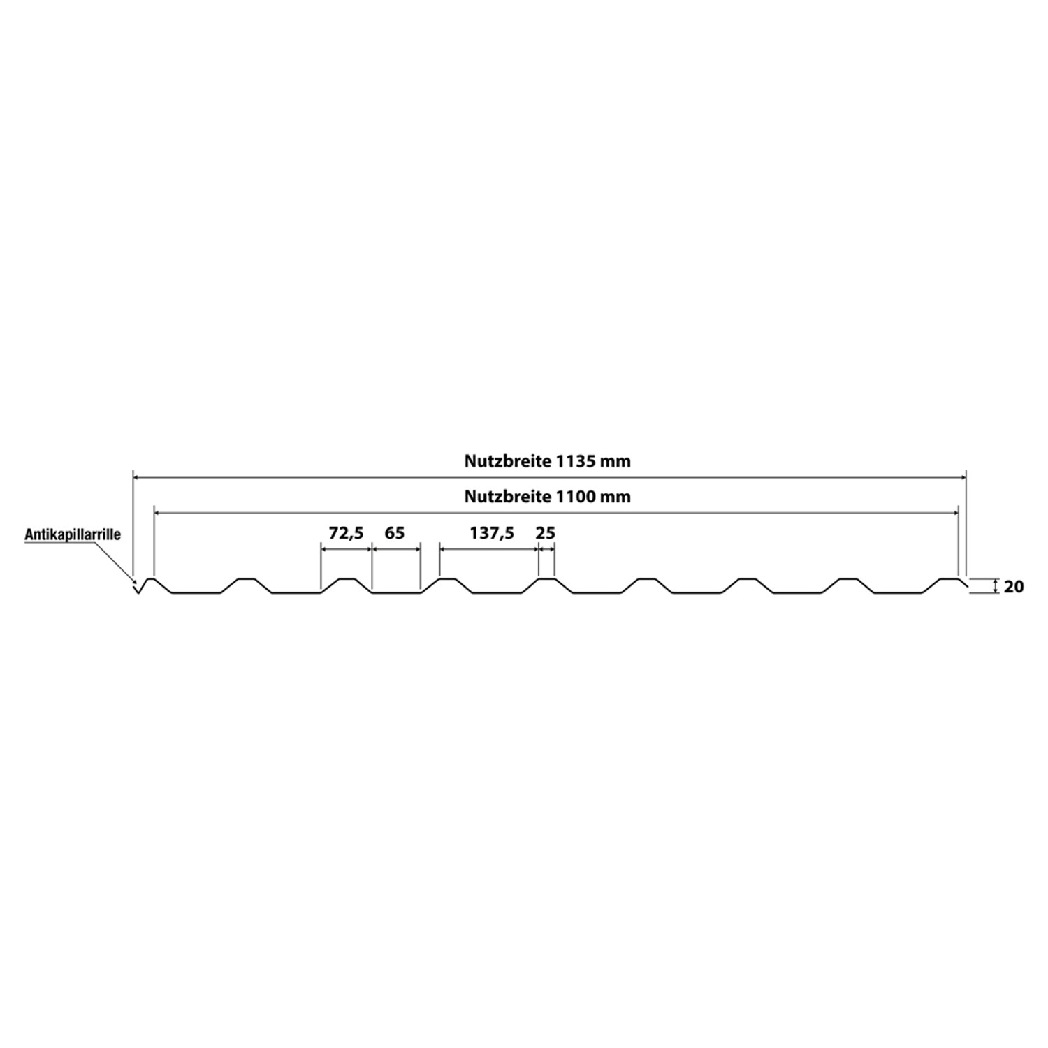 Weckman Trapezblech W20 7.700 mm x 1.135 mm x 0,5 mm Anthrazit_3