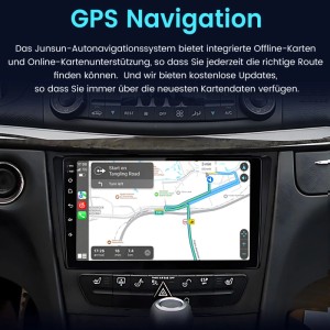 Junsun 9 Zoll Autoradio mit GPS Navigation für BENZ W211. Carplay und Android Auto.