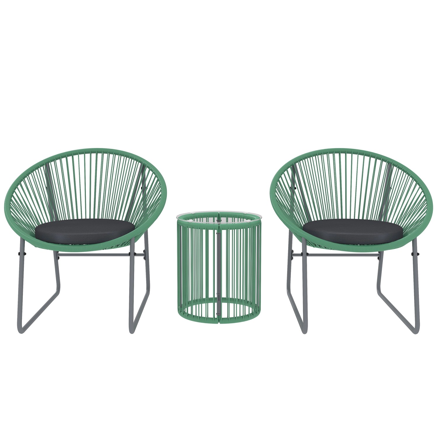 Outsunny Balkonmöbel Set Stahl PE-Rattan 72L x 73B x 77H cm günstig online kaufen