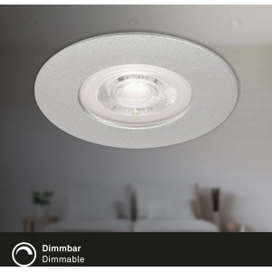 Dimmbarer Brilo LED Einbaustrahler Kulana, 3er Set, Chrom-Matt