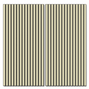 2er Set Akustikpaneel Lino Pearl, MDF schwarz, Filz schwarz, 60x120cm, zur Wand- und Deckenverkleidung.