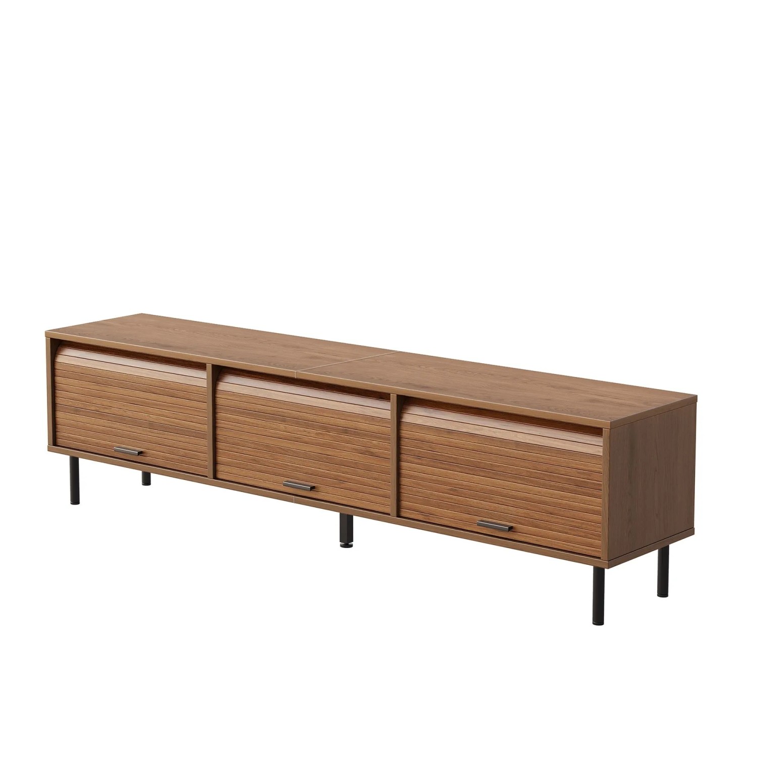 PXloue TV Lowboard Nussbaum mit 3 Schiebetüren 180 x 40 x 55 cm