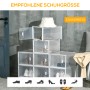 Transparenter HOMCOM DIY Schuhschrank aus Kunststoff, gestapelt. Schuhkommode mit durchsichtigen Boxen.