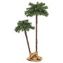 Künstliche Doppel-Palme mit LEDs, 90 und 150 cm hoch, für tropische Deko.