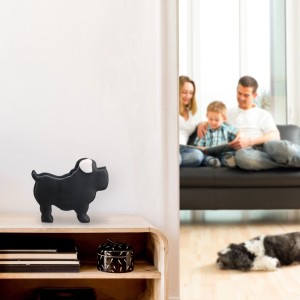 Relaxdays Spardose Keramik Schwarz Beschreibbar 17 cm x 8,5 cm x 20 cm 630 g