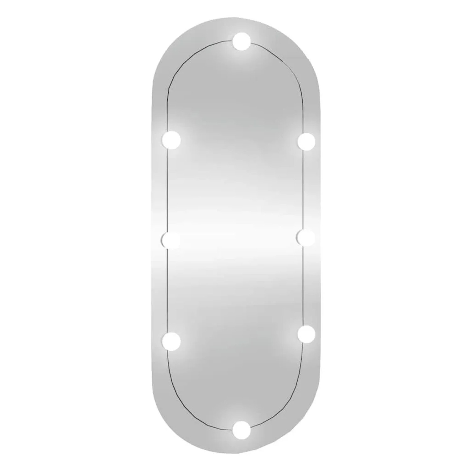vidaXL Wandspiegel mit LED-Leuchten 25x60 cm Glas Oval 3189160 günstig online kaufen