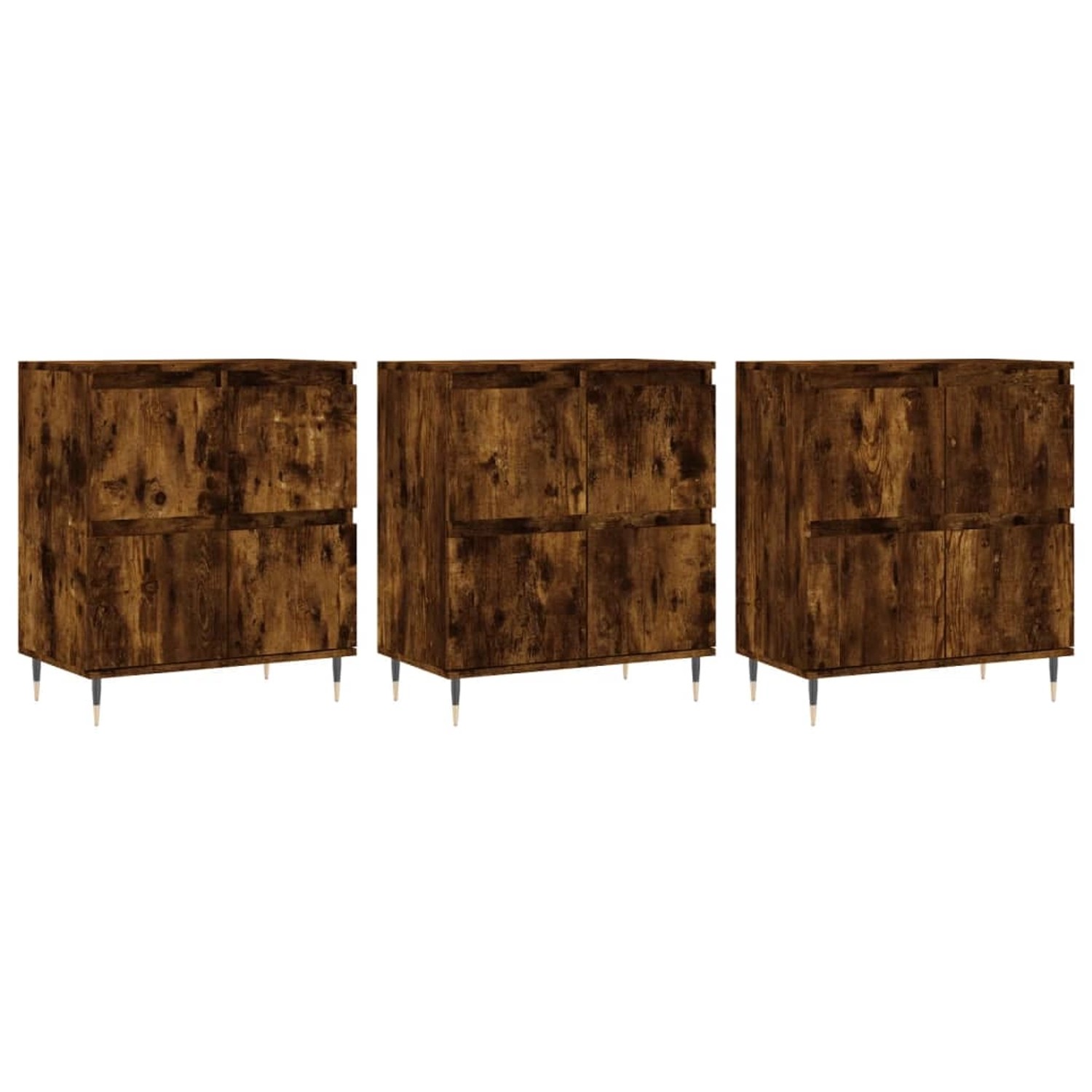 vidaXL Sideboards 3 Stk Räuchereiche Holzwerkstoff 3190194 günstig online kaufen