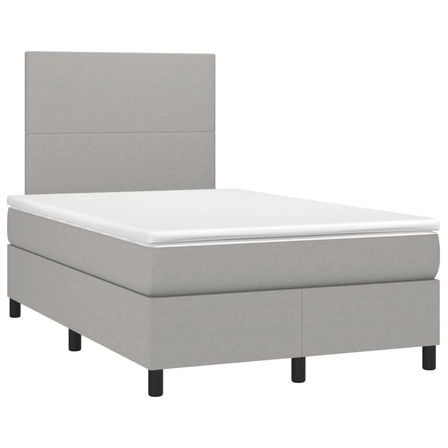 vidaXL Boxspringbett mit Matratze & LED Hellgrau 120x200 cm Stoff 3134701 günstig online kaufen
