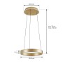 Moderne LED-Pendelleuchte Lucande Tindra in Gold/Messing, 40 cm Durchmesser, für Wohnzimmer.