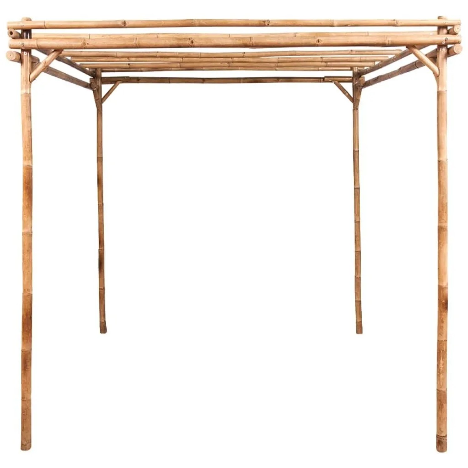 DELUKE Pergola Aus Holz LEOD 1,7x1,7x2,2m Bambus Terrassenüberdachung Sonnenschutz Rankhilfe Pergola Holz Bausatz_2