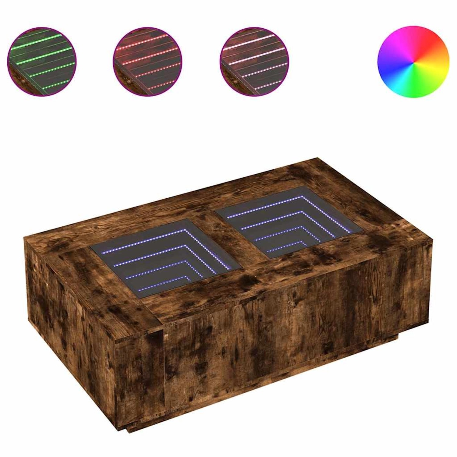 vidaXL Couchtisch mit Infinity-LED Räuchereiche 116x69x40 cm 3284060 günstig online kaufen