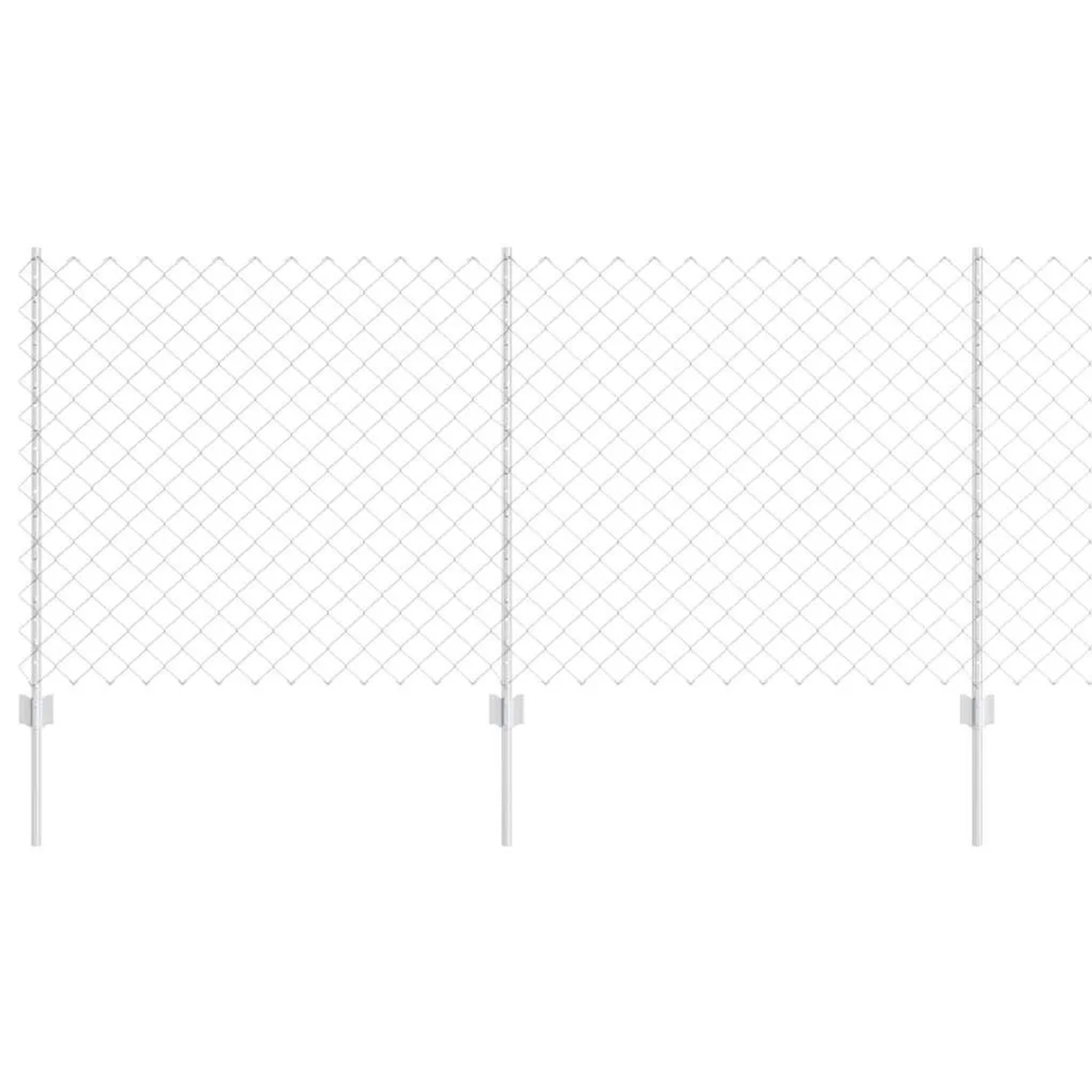 vidaXL Zaun mit Pfosten Silber 1 x 25 m Stahl 3336307 günstig online kaufen