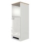 Flex-Well Exclusiv Demi-Geräteschrank Lund, 60 cm, lichtgrau glänzend, für Einbaukühlschrank und Backofen.