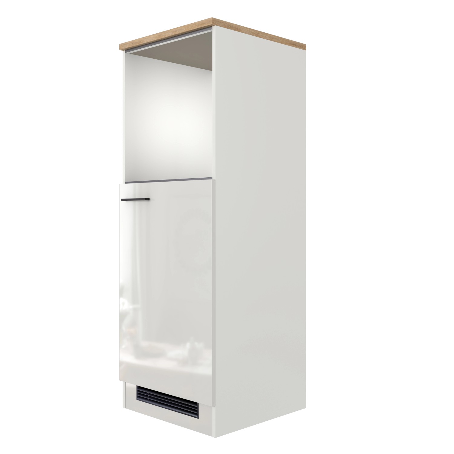 Flex-Well Exclusiv Demi-Geräteschrank Lund 60 cm H169 cm Lichtgrau glänzend (Maße: 8.5cm | 173cm | 61.5cm)