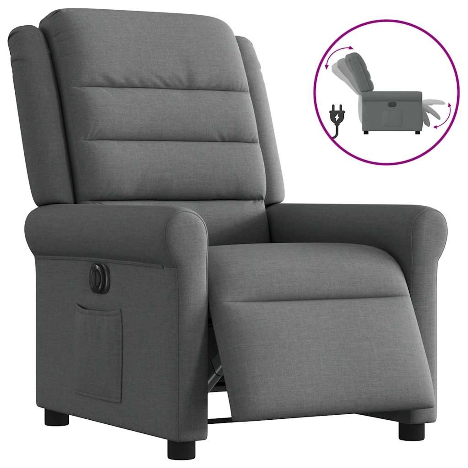 vidaXL Relaxsessel Elektrisch Dunkelgrau Stoff 3303295 günstig online kaufen