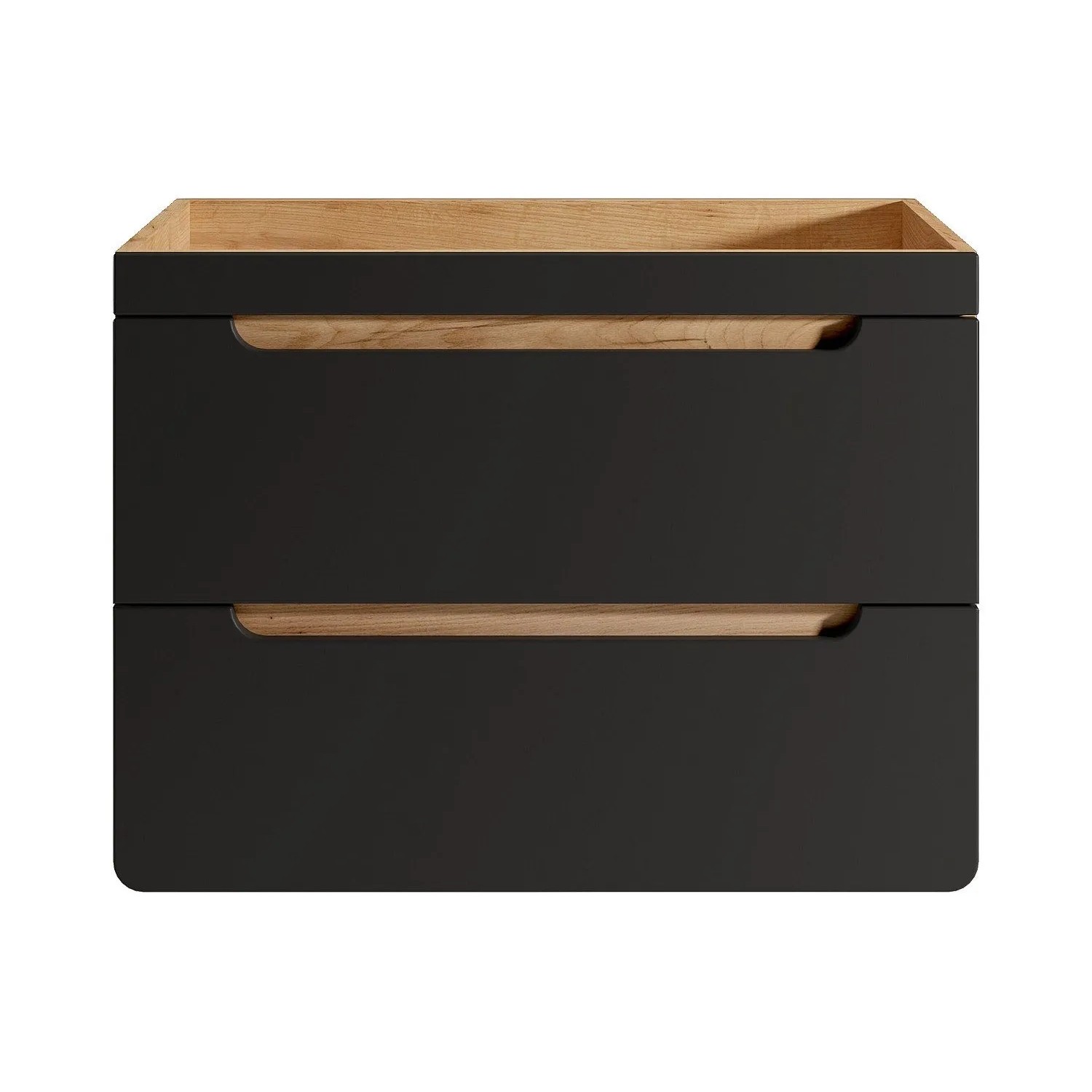 Vente-unique Waschbeckenunterschrank Aruba Anthrazitgrau  Naturfarben Hell 80 cm