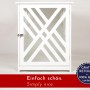 WONDERMAKE Design Hundekäfig Schrank cavea1, weißes Hundehaus Möbel mit Leisten-Optik.